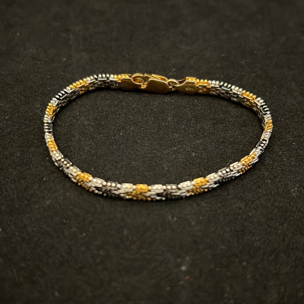 Beautiful Tri-color 925 Sterling Silver Women’s Italian Bracelet